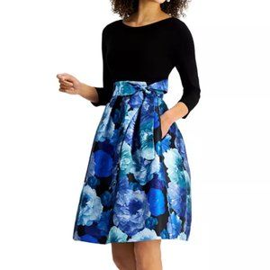 Jessica Howard Floral Skirt Fit and Flare Dress